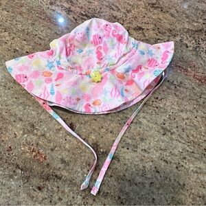 Green Sprouts Pink Mermaid & Sea Life Baby Sun Hat